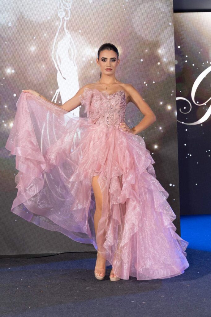 Galidona assymetrical pink dress